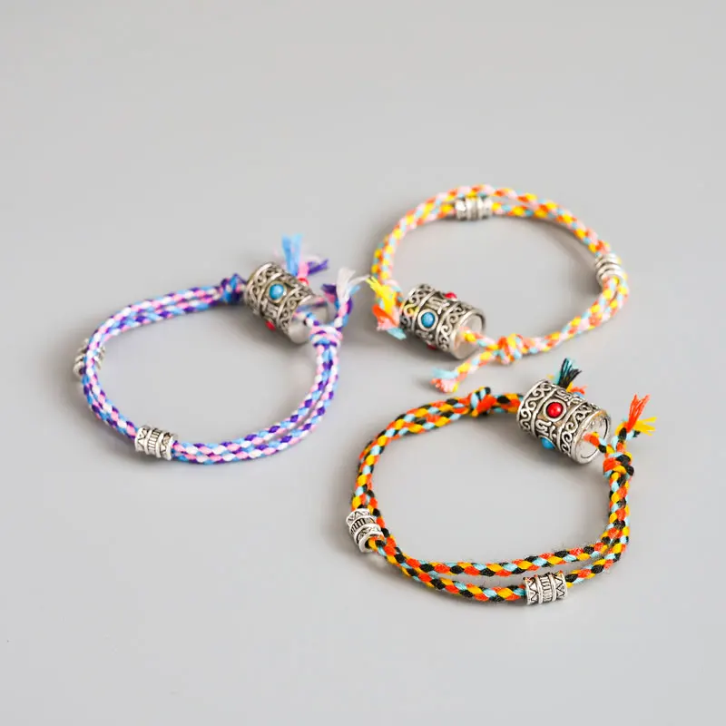 Тибетский буддийский Серебряный Амулет из бисера Шарм-браслеты для женщин и