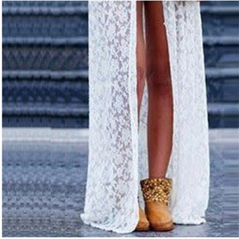 summer Women Blouse white Sexy Perspective Kimono Beach lace Cardigan tops Cover Up Wrap Sun Shirt Long shirt blusas | Женская одежда