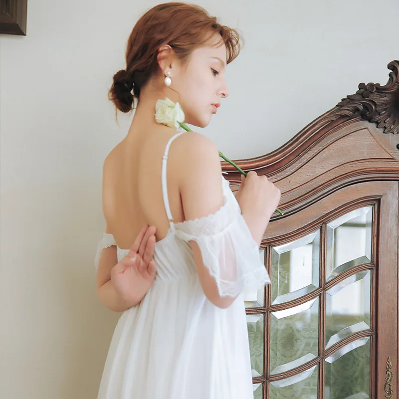 Женская сетчатая Ночная сорочка с V образным вырезом|Ночные сорочки и пижамы| |