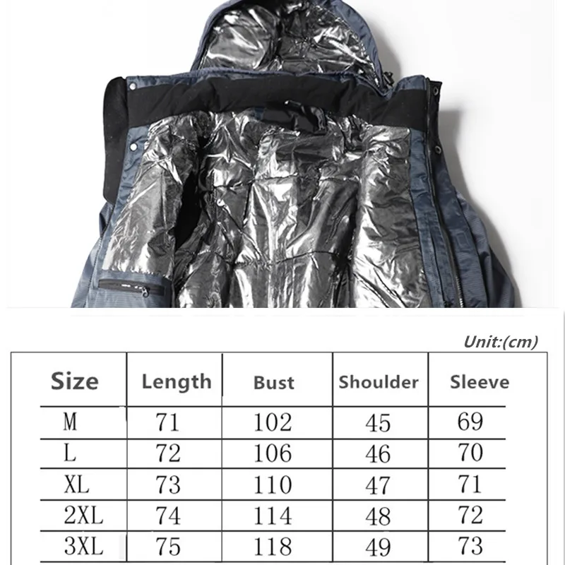 

Winter New Men's Outdoor Training Cycling Climbing Camping Skiing Sport Ski Suit Windproof Waterproof Thickened Warm Hooded Coat