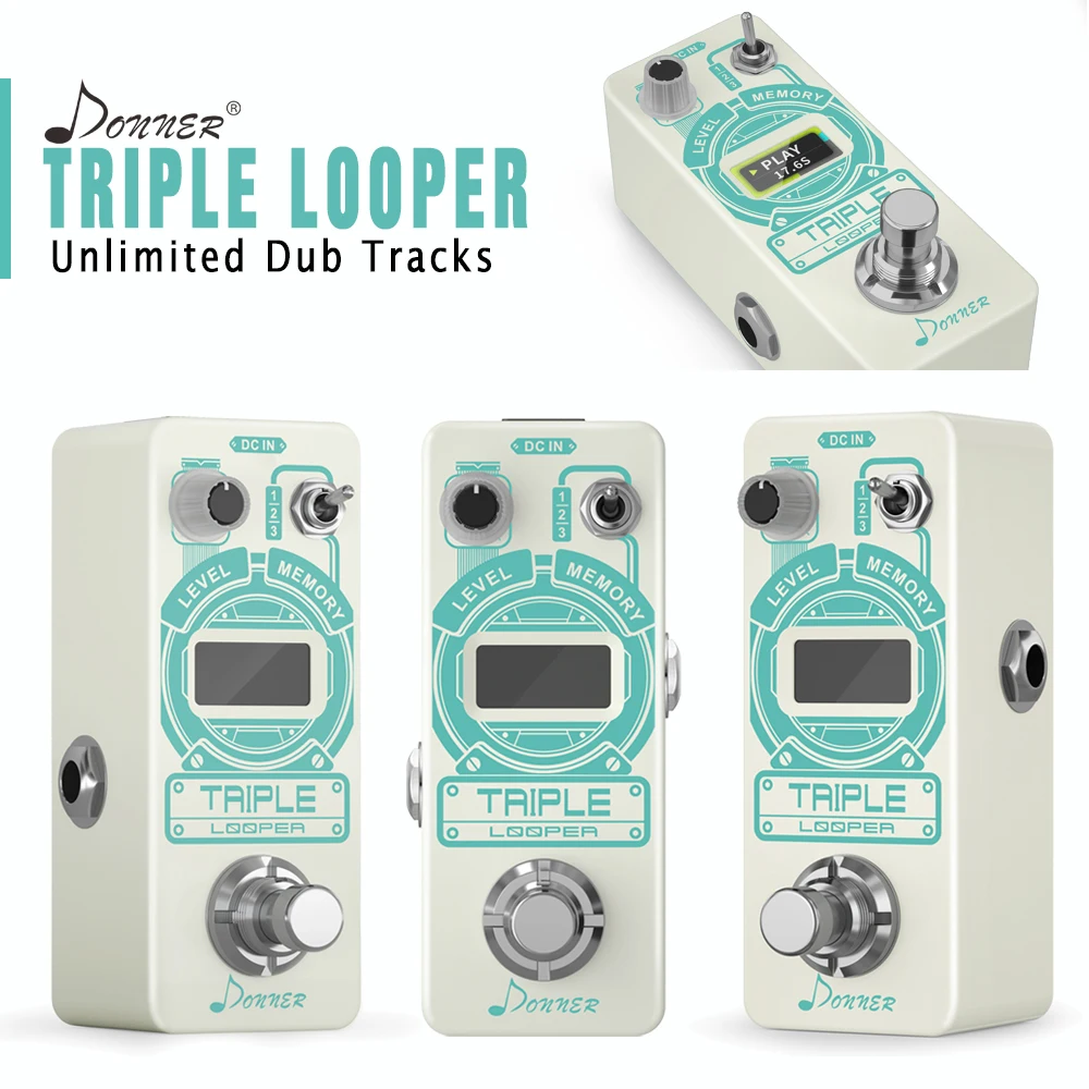 Donner тройная петля педаль гитарного эффекта с индикатором времени 3 слота для