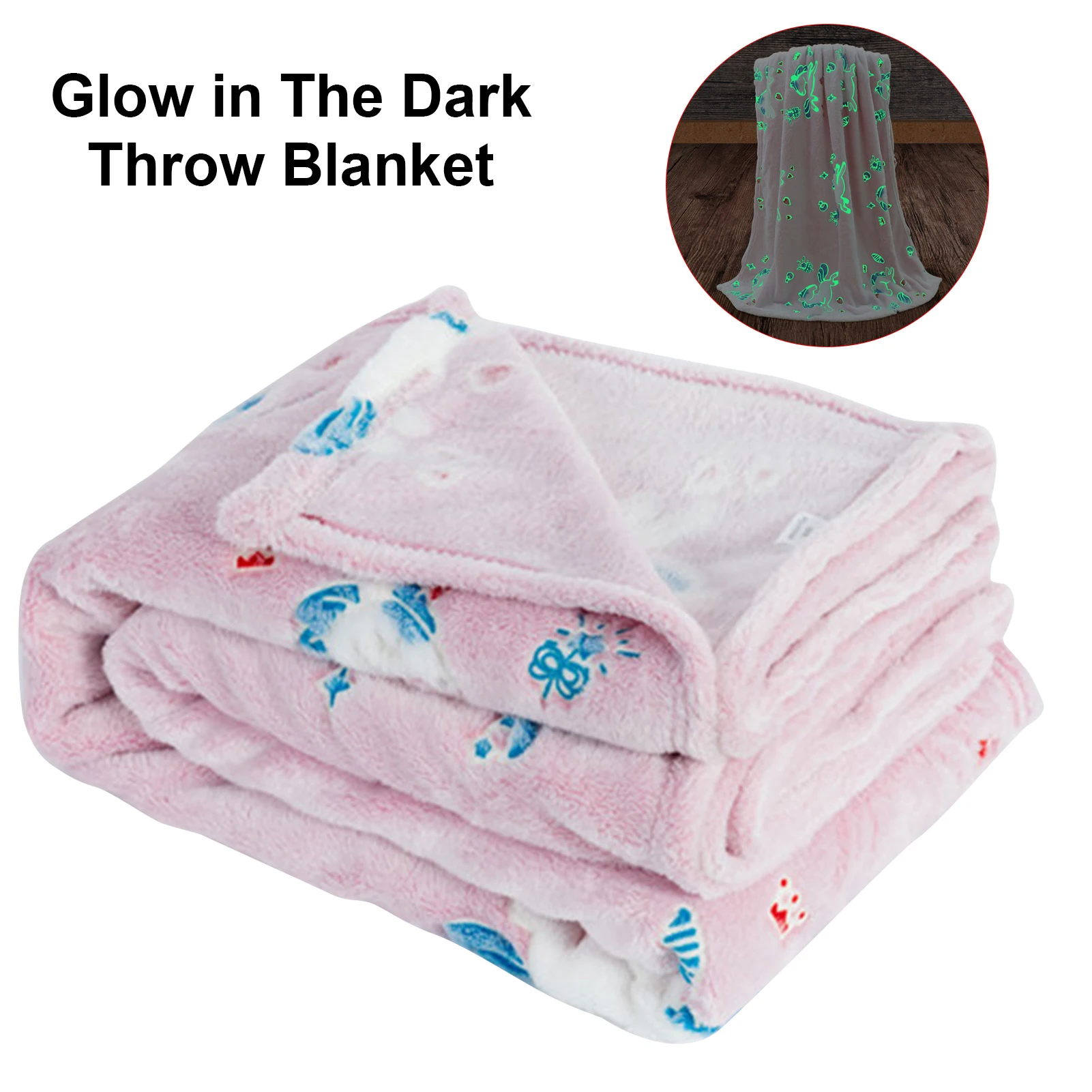 

Glow In The Dark Throw Blanket Cozy Soft Fleece Blanket For Kids W50