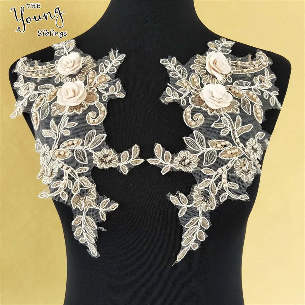 3D Цветочная вышивка кружевная ткань для шитья кружевной воротник сделай сам