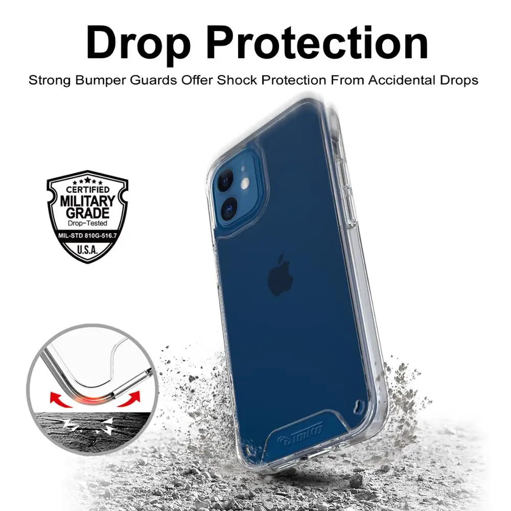 Прозрачный противоударный чехол TOIKO Chiron для iPhone 12 Mini задняя крышка телефона Pro Max
