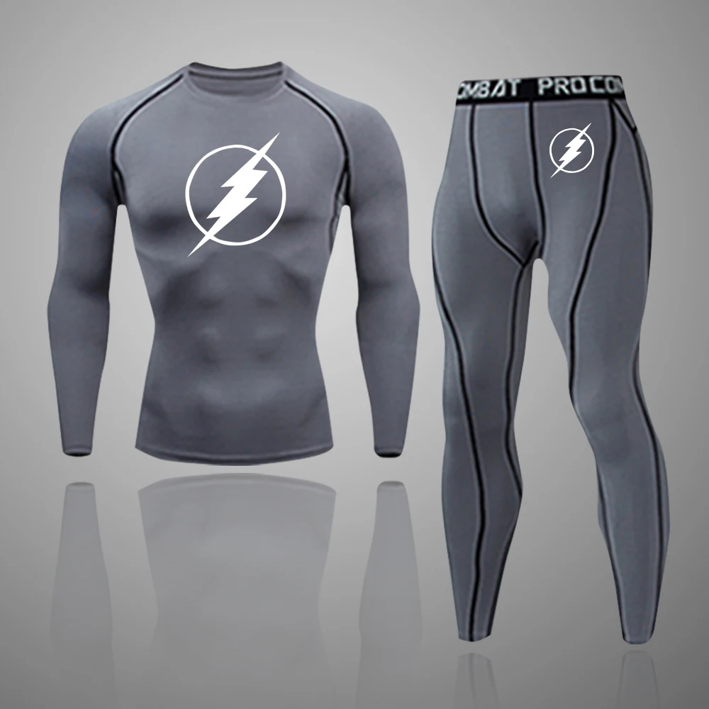 New Compression Men's Comprehensive Training Wear Quick-Drying Stretch Running Set Jogging Trousers Fitness Track Suit