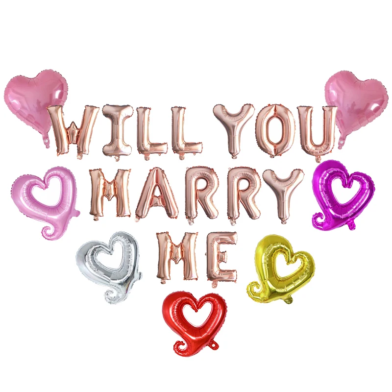 21 шт./лот &quotбудете ли вы Marry Me с надписью золотистого цвета и гелиевые шары Днем