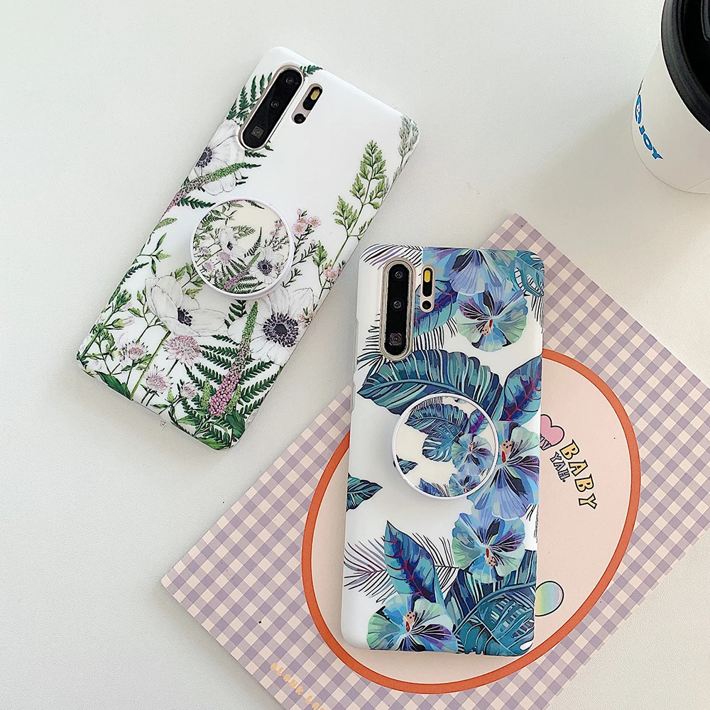 Винтажный чехол для телефона LOVECOM с цветочным рисунком и листьями подставка