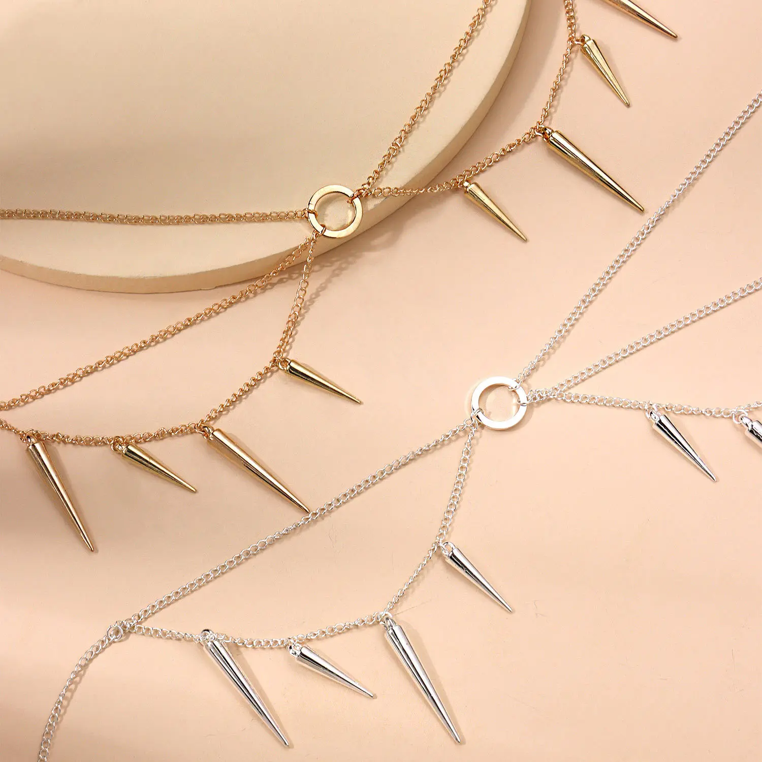 FUN-BEAUTY New Head Chain Fashion Simple Luxury Metal Circle Personality Multi-layer Trend Women's Hair Accessories | Украшения и