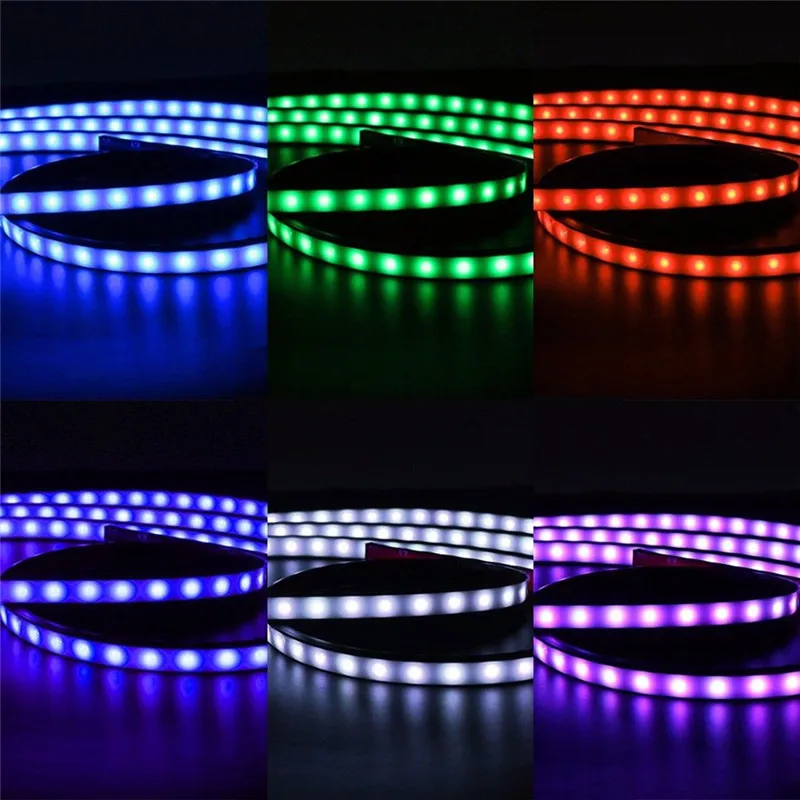 4 шт 12V IP68 Bluetooth App Управление RGB Светодиодные ленты под автомобиль 60 90 120 см Tube Underglow