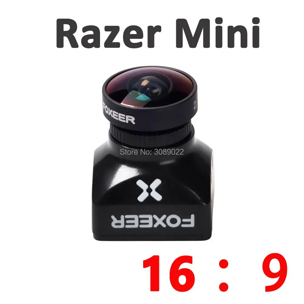 Foxeer razer Mini/razer Micro 1200TVL PAL/NTSC переключаемая 4:3 16:9 FPV камера для гоночного дрона FPV - Цвет: Mini 16 9 Black