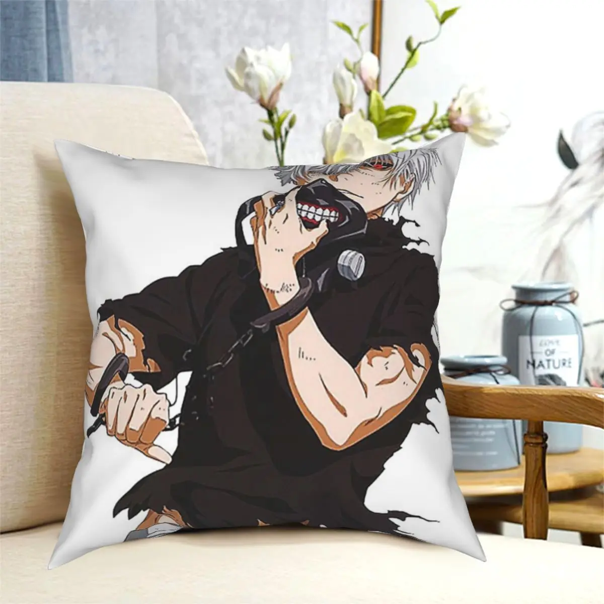 

Tokyo ghoul Throw Pillow Travel Pillow Bed pillow Cushion Cover Decorative Pillowcases Case Home Sofa Cushions 40x40,45x45cm