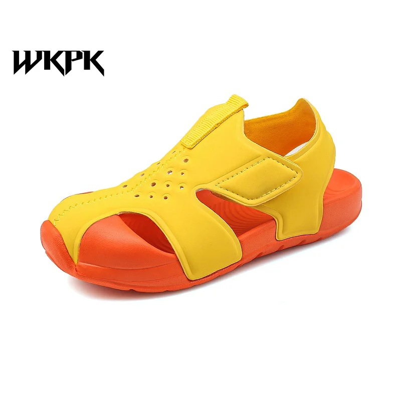 

WKPK Kids Sandals Summer Fashion Children's Shoes Anti Collision Toe Cap Boys Girls Casual Sandals Soft Comfortable Baby Shoes