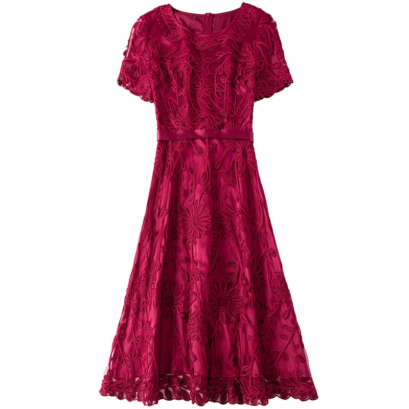 Новинка 2019 года Ранняя осень платье трапециевидной формы с круглым вырезом и