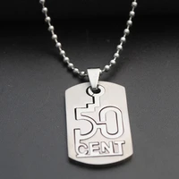 1 stainless steel digital 50 cent necklace double layer chinese number 50 detachable english alphabet initials dollar jewelry
