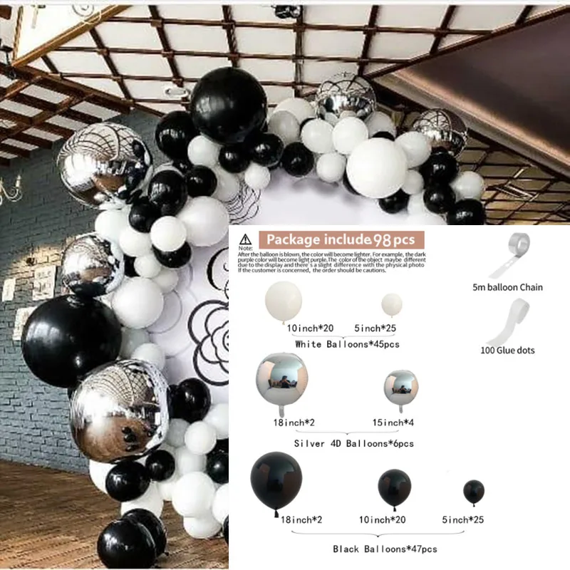 98 шт. черный и белый цвет | Дом сад