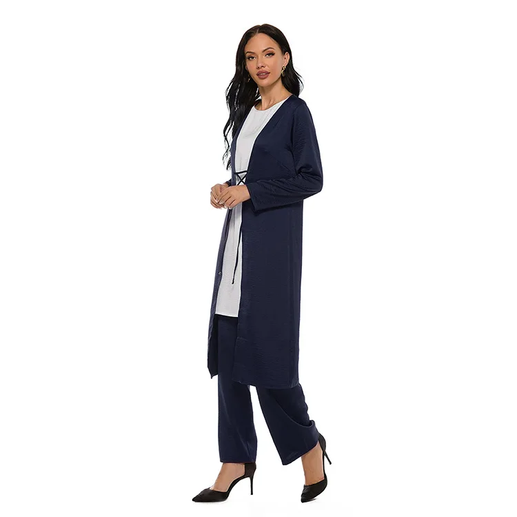 

The New Muslim Belt Has A Three-piece Set of Women's Muslim Fashion Long Cardigan Muslim