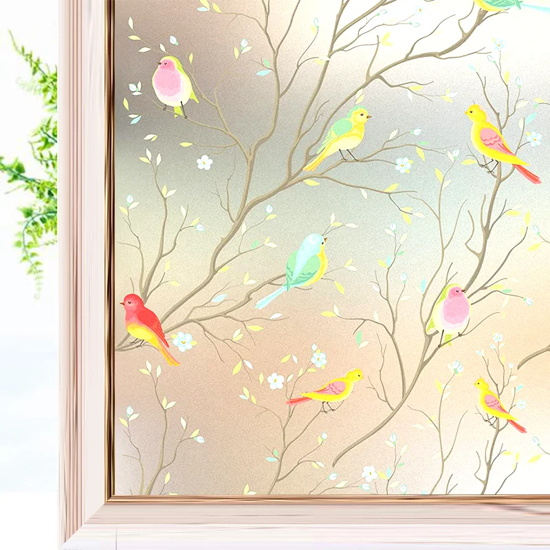 Оконная пленка непрозрачная ловец солнца наклейка тонировка для окон неклеевой