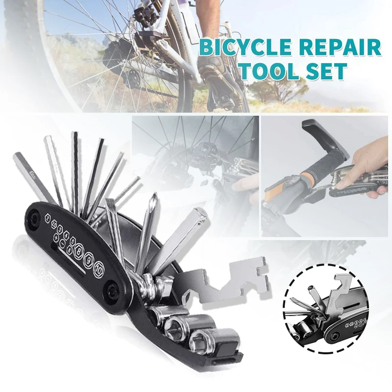 

Bicycle Repair Combination Tool Multifunctional Folding Tire Repair Wrench Kit SAL99
