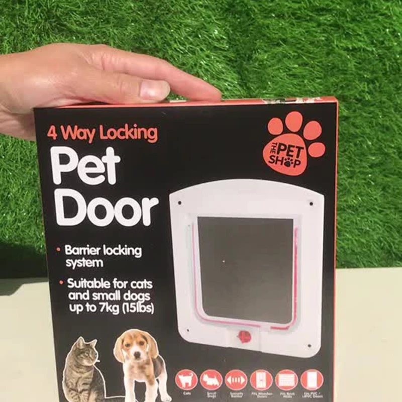 Прозрачная откидная дверь для домашних питомцев с 4 способами фиксации кошек и