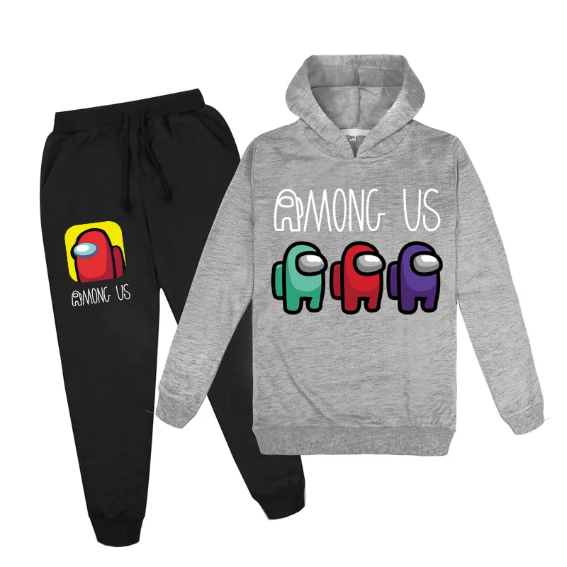 

2021 New Hot Style Game Among Us Impostor Graphic Children Hoodies Suit Long Sleeved Sweatshirt +Casual Sport Pants Set