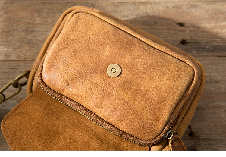 Men's Bags Retro Shoulder Messenger Bag New Leather Casual Small Head Layer Belt Vintage Soft Men |