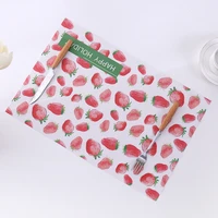 ins strawberry fruit printing placemat household pvc table mat dining placemat drying mats table coasters decorative 6pcslot