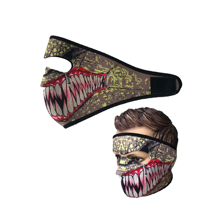 

Motorcycle Winter Balaclava Ghost Tactical Mask Neoprene Mask CS Neck Warm Face Shield Veil Sports Warm Windproof Ski Bike Mask
