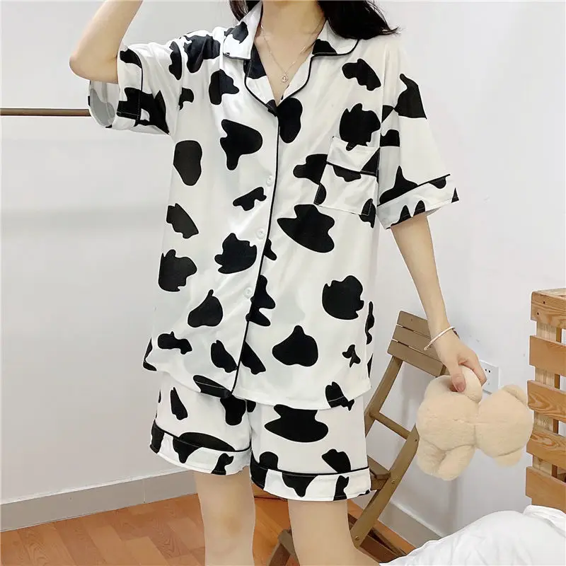 Пижама XEJ милая с коровьим принтом Повседневная Удобная Домашняя одежда для