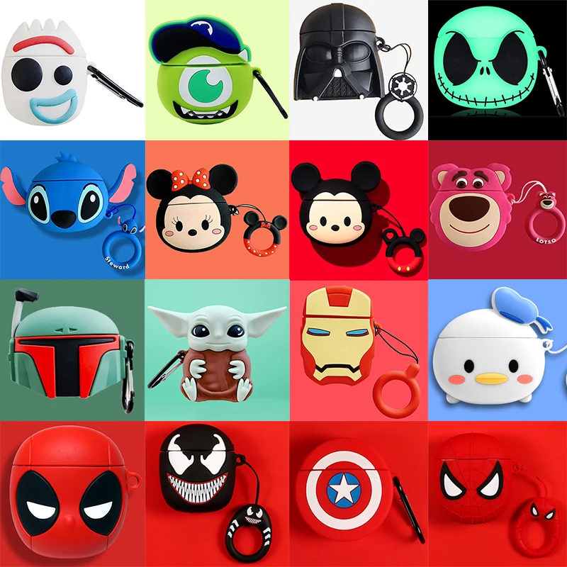 

Чехол для AirPods 2, мягкий силиконовый 3D аниме-игрушки, Стич, Веном, детка, йода, Звездные войны, Винни, защитный чехол для наушников AirPods