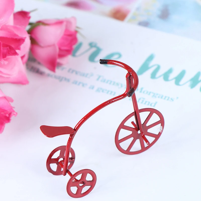 

Mini Red Bicycle Simulation Bike Model Toys for Doll House Decoration Furniture Toys 1/12 Dollhouse Miniature Accessories