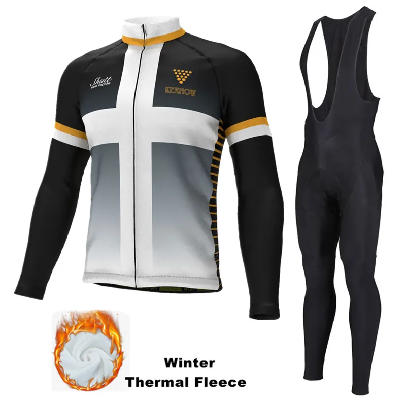 

Winter Thermal Fleece Set Cycling Clothes Men's Cycling Jersey Suit Sport Riding Bike MTB Clothing Bib Pants Warm Sets