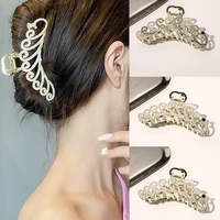 ruoshui woman exquisite peacock full rhinestone hair claws women hairpins alloy hair clips lady barrettes ornaments headwear