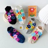 japanese korean style cartoon flower cute cotton socks women spring summer low cut boat socks short tube harajuku kawaii socks