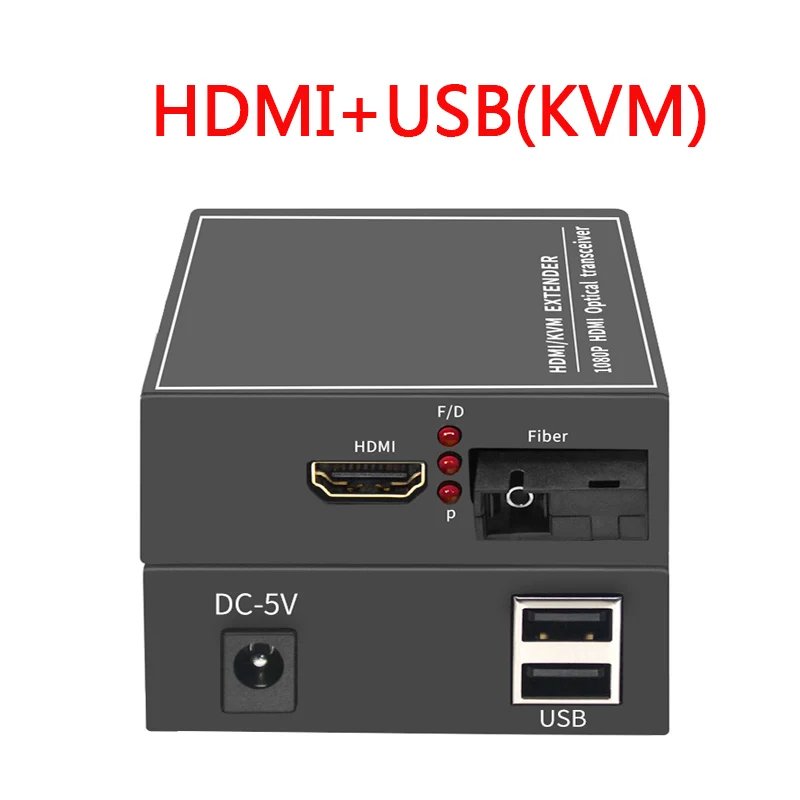 Конвертер HDMI-совместимый с оптоволоконным расширителем видео KVM(HDMI-совместимый +