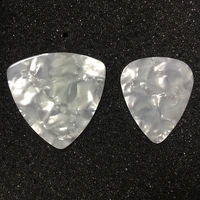 100 pcslot medium 0 71mm celluloid guitar picks plectrums white pearl 2 shapes