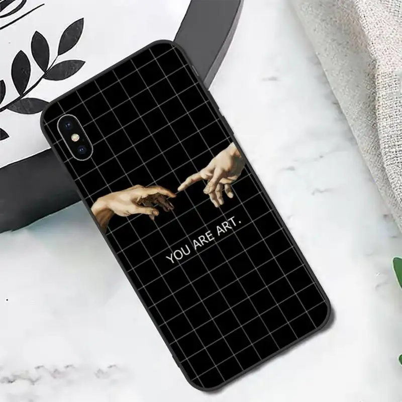 

Funny Hand The Creation of Adam Phone Case for iPhone 11 12 pro XS MAX 8 7 6 6S Plus X 5S SE 2020 XR mini