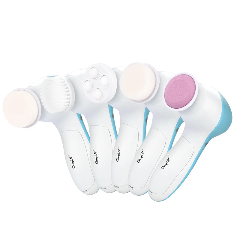 

CkeyiN Facial Cleansing Brush Beauty Care Massager Electric Spa Cleaning Brush Cosmetic Skin Care Vibration Massage with 5 Heads