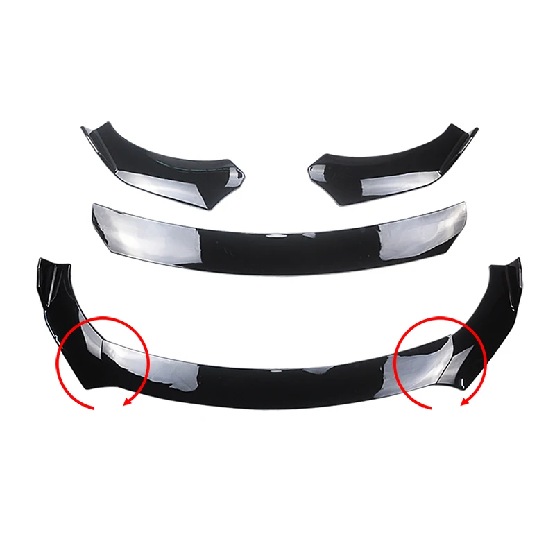 

Loyalty For BMW Audi Benz Mazda Universal Style Exterior Front Bumper Lip Spoiler Duard Trim ABS Gloss Black Car Styling