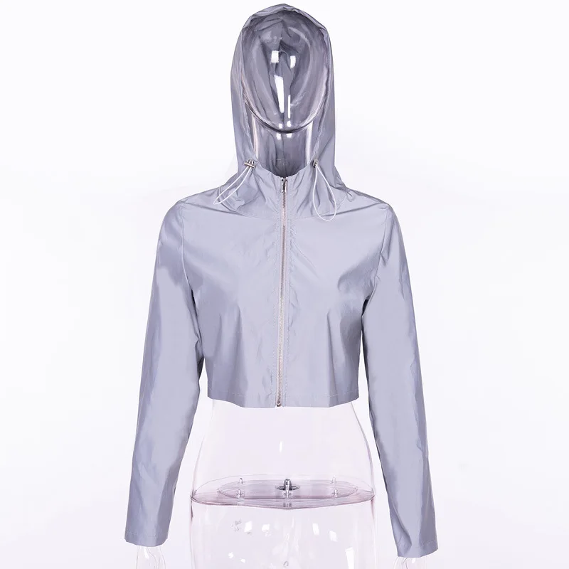 Толстовки на молнии женские зимние свободные толстовки отражающий легкий модный