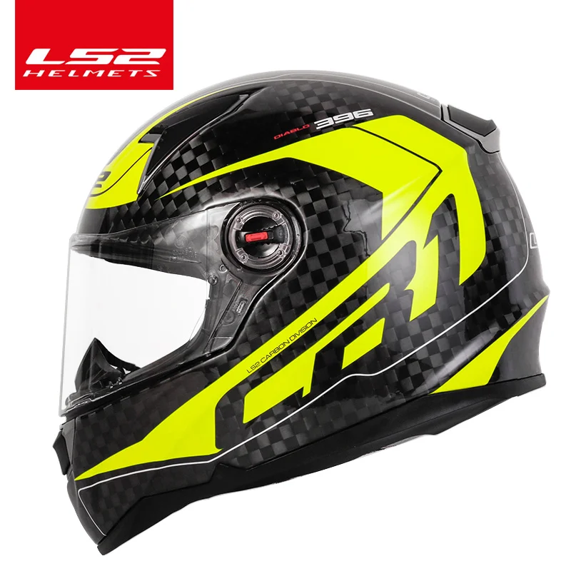 LS2 FF396 углеродное волокно мото rcycle шлем полное лицо LS2 Шлемы casco шлем мото без подушки безопасности насос - Цвет: yellow frequency