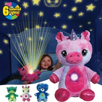 star projector belly dream unicorn led night light baby lamp plush toy galaxy projecton table lamp birthday party kids gifts