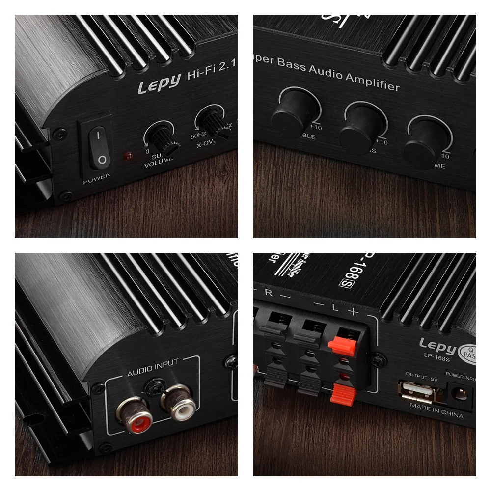 

Lepy LP-168S Subwoofer Amplifier 40W+40W+68W HIFI Audio 2.1 Channel Class AB Amplifiers With Treble Bass Volumn Control For DIY