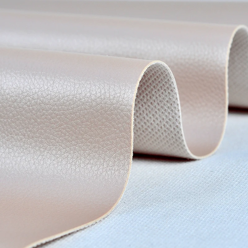 

Width 54'' Pearlescent Small Litchi Grain Leather Fabric By The Yard For Bedside TV Background Wall Sofa Material