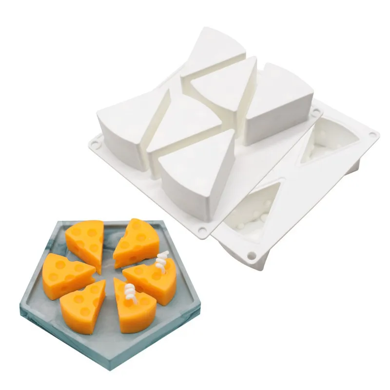 

6 even medium-sized cheese silicone mold diy chocolate cheese soap mousse mold