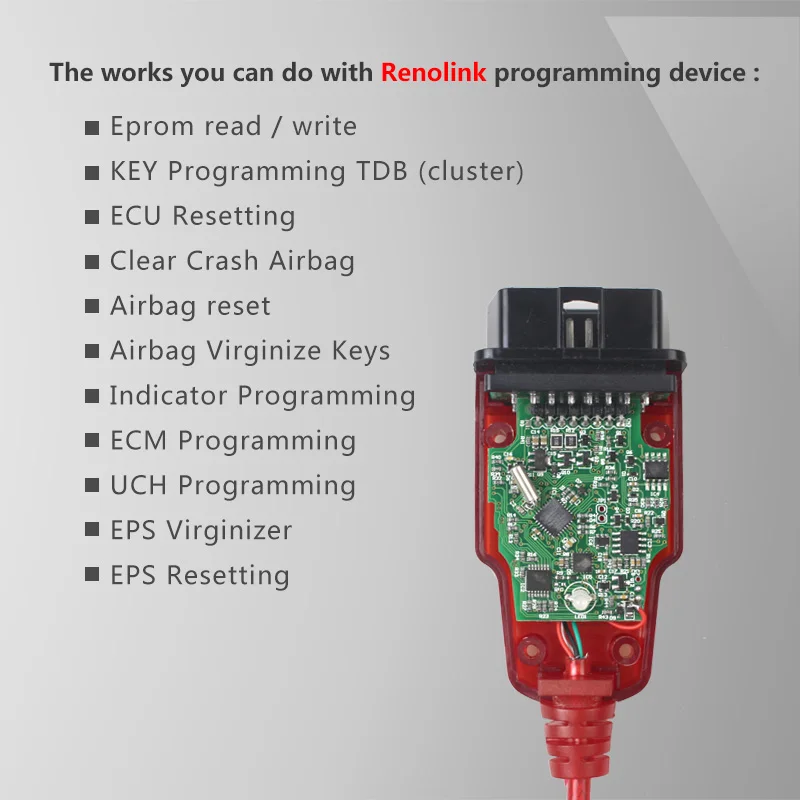 Renolink v1.52 OBD2 ECU Programmer V1.52 forRenault key Software Key Coding UCH Matching Dashboard Resetting Function |