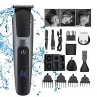 12 in 1 grooming kit cordless rechargeable led display hair clippers for men beard mustache nose ear facial electric trimmer