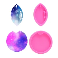 1pcs bright silicone mould cup soccer football keychains mold clay diy jewelry making glitter epoxy silicone resin mold
