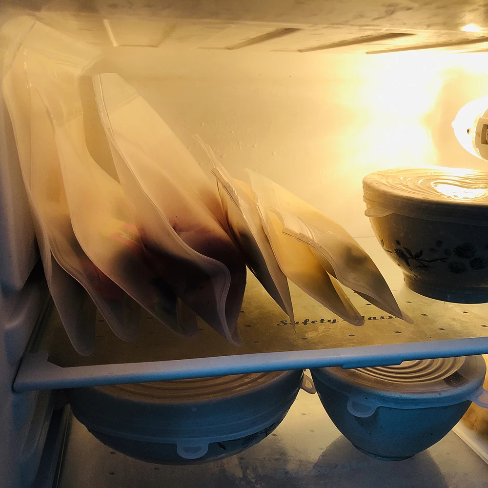 Силиконовая сумка для хранения еды, многоразовая сумка-морозильник Ziplock, герметичный кухонный органайзер для фруктов, одобрено FDA, BPA бесплатно