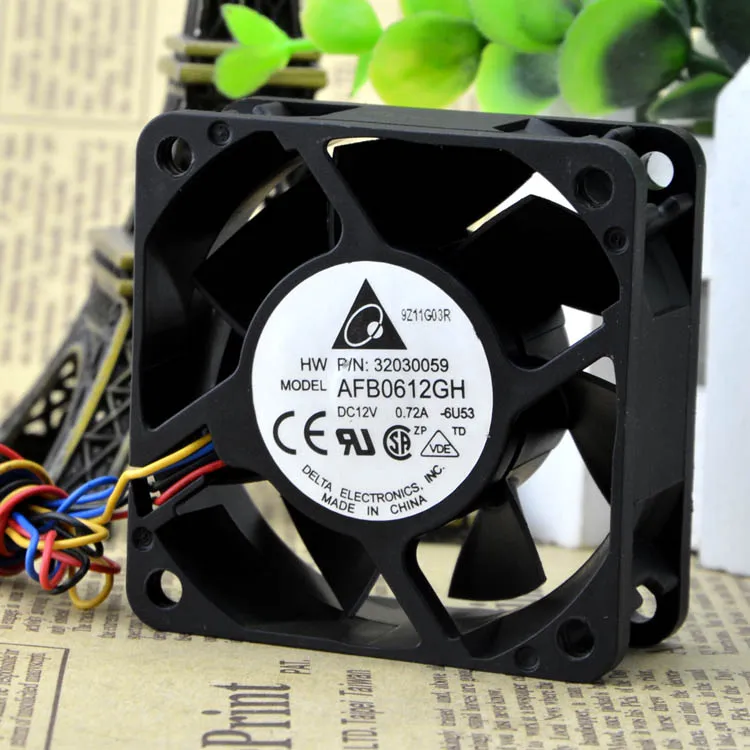 

Delta AFB0612GH 6CMcm 6025 12V 0.72A 4-Wire PWM Temperature Max Airflow Rate Fan