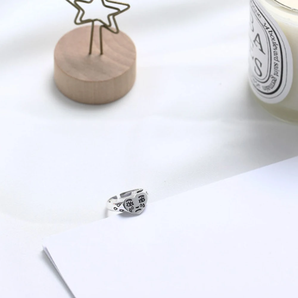 Женское Винтажное кольцо в виде сердца открытое регулируемое с особым